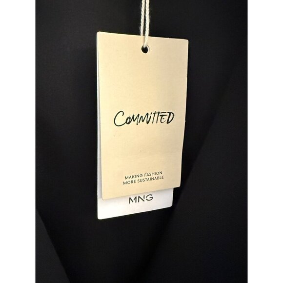 MNG by Mango Black Sleeveless Belted Wrap Straight Leg Jumpsuit XL NWT‎ - Picture 13 of 14